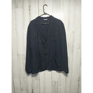 J Lindeberg Hopper Delvave Blue Black Check Linen Blend Blazer Made in Italy